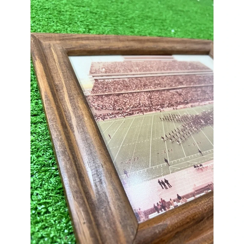 Vintage Texas A&M Framed Photo 12X12 Aggie Band 1984 Halftime‎ Kyle Field Wooden